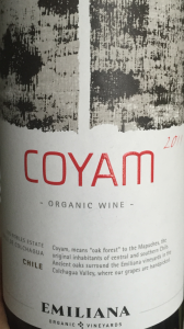 Coyam organic wine Chile 2011
