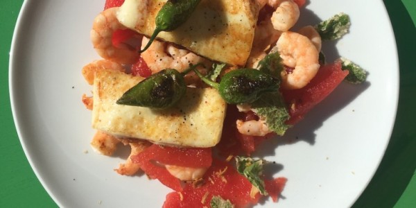 Watermelon Prawn Cheese salad